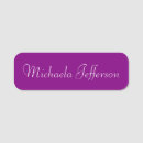 Search for the violet name tags Purple