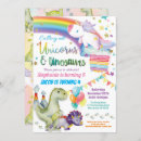 Search for dinosaur unicorn birthday invitations Watercolor