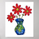 Search for blue flower vase posters Red
