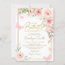 Search for a little butterfly is on her way baby shower invitations Gold glitter