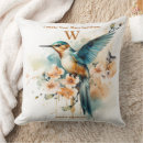Search for blue hummingbird cushions Watercolor