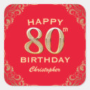 Search for red glitter square stickers Birthday party