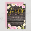 Search for fabulous forty invitations Floral