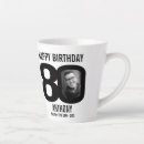 Search for happy 80th birthday mugs Black and white