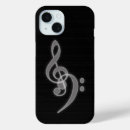 Search for treble clef iphone cases Black