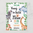 Search for wild animals birthday invitations Zebra