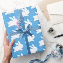 Search for blue and white rabbit wrapping paper Bunny