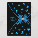 Search for blue butterfly birthday invitations Girl
