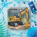 Search for construction birthday plates Excavator