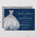 Search for navy blue sweet 16 invitations Modern
