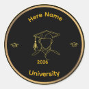 Search for graduation seals stickers Black and gold