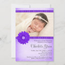 Search for purple photo christening invitations Baby
