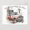 Search for vintage red truck postcards Change of address