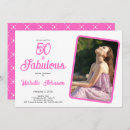 Search for pink and black 50th birthday invitations 50 year old