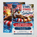Search for pool 4th of july invitations Independence day party