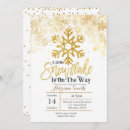 Search for gold snowflakes invitations Glitter