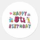Search for 5 birthday stickers Years old