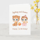 Search for baby girls first birthday cards Twins