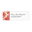 Search for red damask return address labels Black