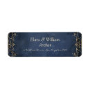 Search for royal wedding return address labels Blue and gold