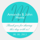 Search for aqua wedding stickers Initial
