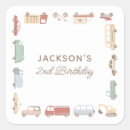 Search for fire truck square stickers Kids birthday