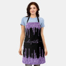 Search for purple glitter aprons Black