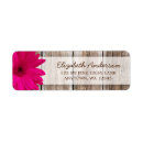 Search for pink gerbera daisy return address labels Rustic
