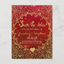 Search for red gold save the dates Hearts
