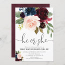Search for navy and blush gender reveal invitations He or she