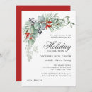 Search for evergreen and red berries invitations Winter greenery