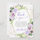 Search for purple flowers thank you cards Watercolor floral