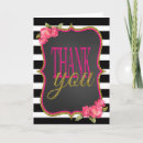 Search for pink black wedding thank you cards Stripes