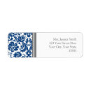 Search for blue damask return address labels Girly