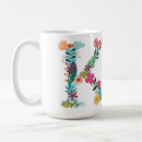 Search for initial k mugs Floral letter