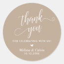 Search for tan wedding stickers Thank you