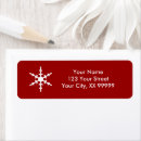 Search for red and white snowflakes return address labels Simple