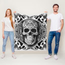 Search for black and white skull blankets Halloween