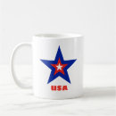 Search for red white blue stars mugs United states of america