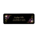 Search for moody floral return address labels Black