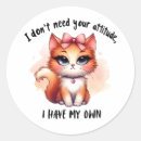 Search for cat with attitude stickers For her