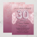 Search for marble 30th birthday invitations Pink