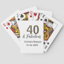 Search for 40th birthday playing cards 40 and fabulous