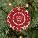 Search for peace love joy christmas tree decorations Modern