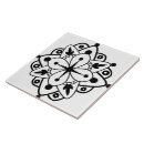 Search for black and white mandala tiles Hand drawn