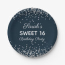 Search for navy blue and silver plates Glitter