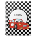 Search for race car notebooks Black and white