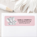 Search for pink elephant baby shower return address labels Cute