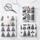 Search for scandinavian christmas wrapping paper Black and white