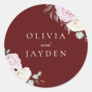 Search for blush floral wedding stickers Burgundy